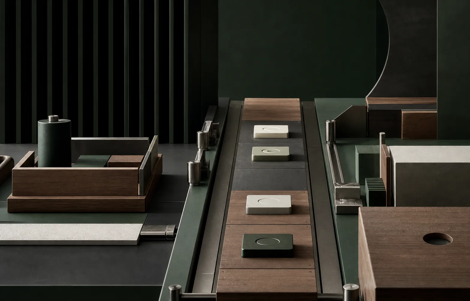 Conceptual modular work path with clear physical boundaries.